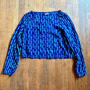 Osei Duro long sleeve crop top 100% silk